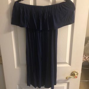 Navy Blue Off the shoulder dress